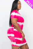 Plus Size Tie-dye Print Bodycon Dress