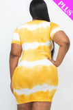 Plus Size Tie-dye Print Bodycon Dress