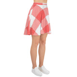 Coral Plaid Skater Skirt